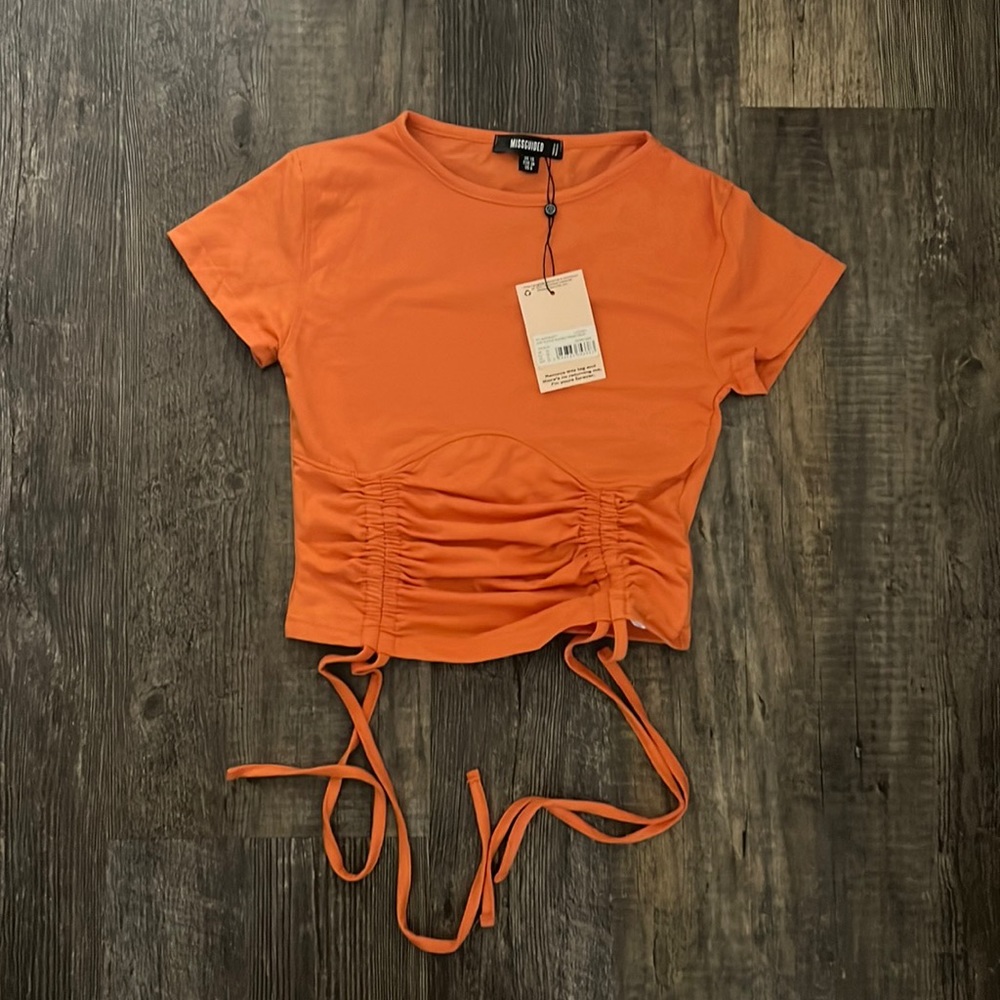 Orange crop top(adjustable)